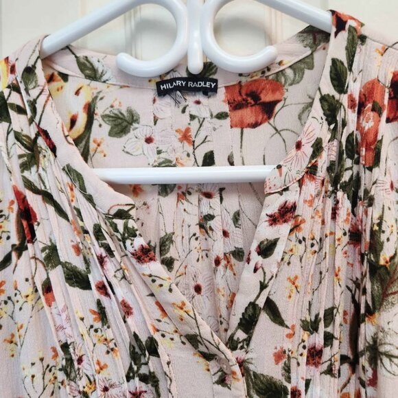 [L] Hilary Radley Floral Pastel Button-Down Blouse Womens Size Large - Picture 4 of 7